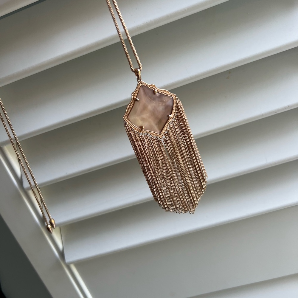 Kendra Scott Rose Gold Kingston Pendant Long Necklace - Picture 5 of 7